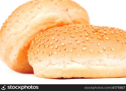 two buns isolated on white