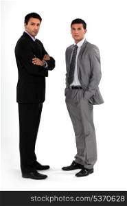 Two businessmen stood together