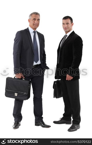 Two businessmen with briefcase