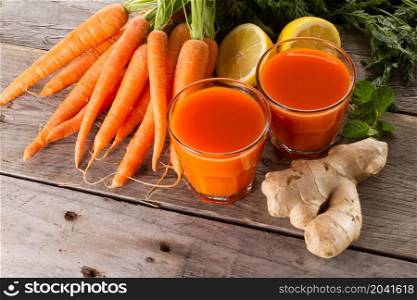 two carrot smoothies