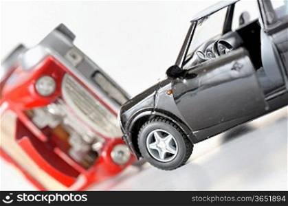 Two cars in an accident