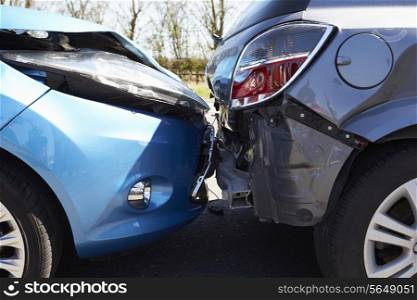 Two Cars Involved In Traffic Accident