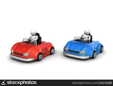Two cars racing (funny micromachines series)