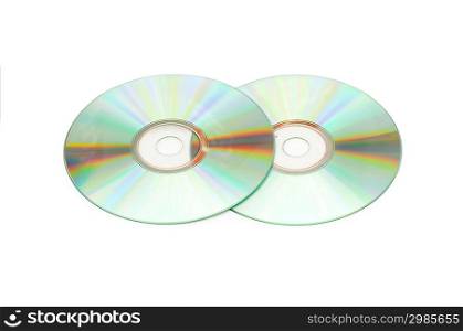 Two cd discs isolated on the whte