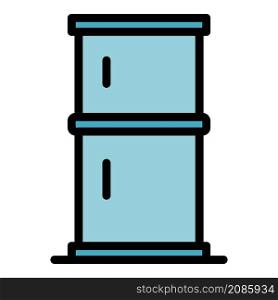 Two chamber refrigerator icon. Outline two chamber refrigerator vector icon color flat isolated. Two chamber refrigerator icon color outline vector