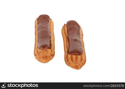 Two chocolate eclairs
