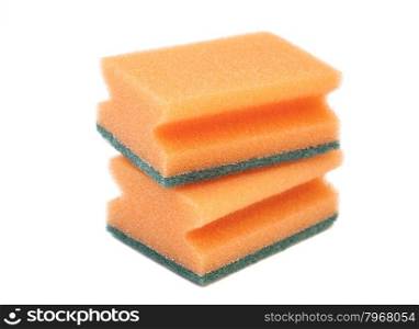 Two cleaning sponges, isolated on white background