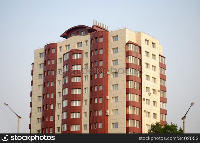 two colored office building. outdoor