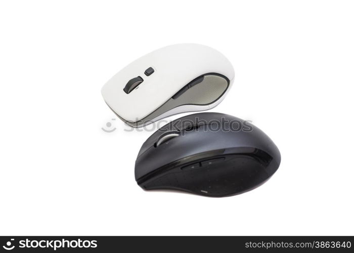 Two computer mouse isolated on white