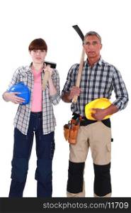 Two construction workers