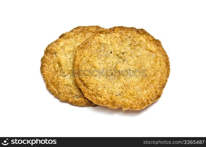 Two crackers isolated on white background