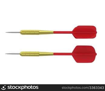 Two darts side view isolated on white background