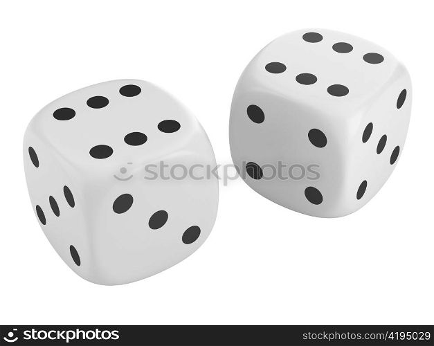 two dice isolated on white background