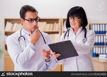 Two doctors working in the lab