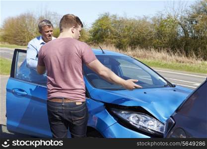 Two Drivers Arguing After Traffic Accident