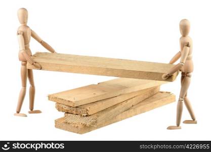 Two dummy and boards isolated on white background