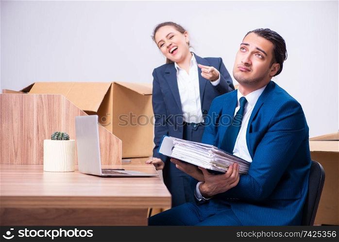Two employees being fired from their work 