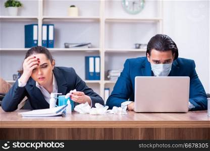 Two employees suffering at workplace 