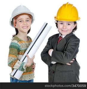 two engineer futures a over white background