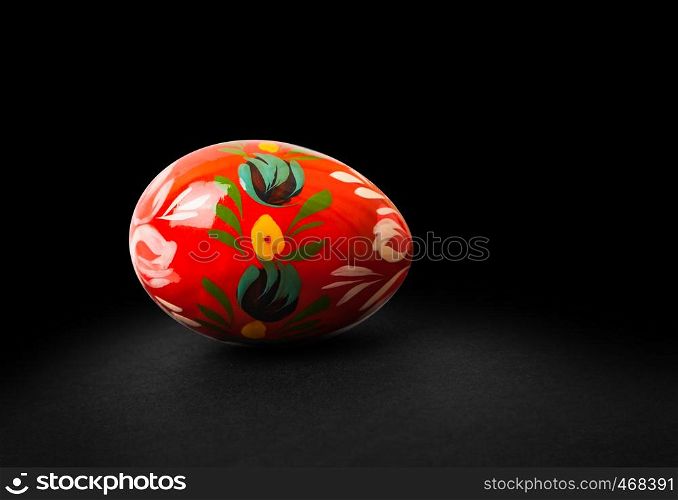 two ester eggs in isolated on black background