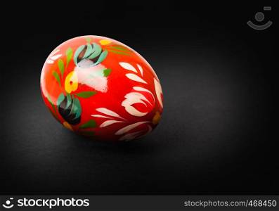 two ester eggs in isolated on black background