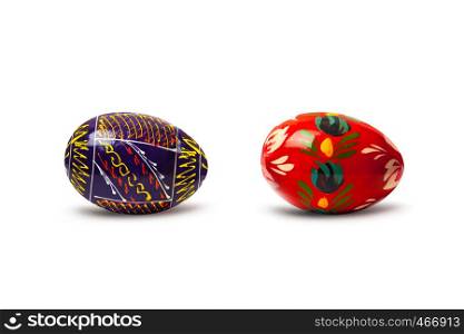 two ester eggs in isolated on white background
