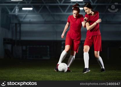 two female football players 2