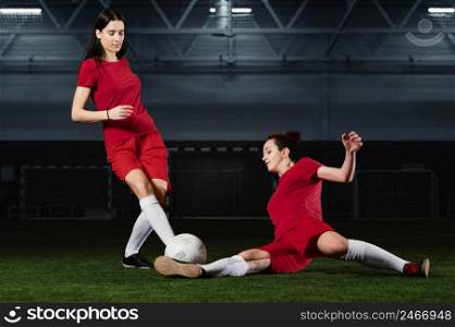 two female football players 3