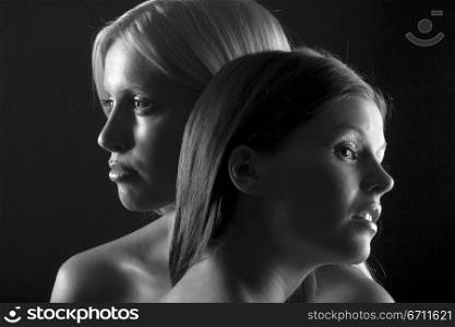Two female heads
