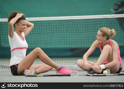 two female players after playing tennis