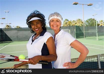 Two female tennis players