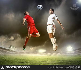 Two football player. Image of two football players at stadium