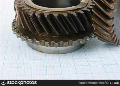 Two gears on graph paper