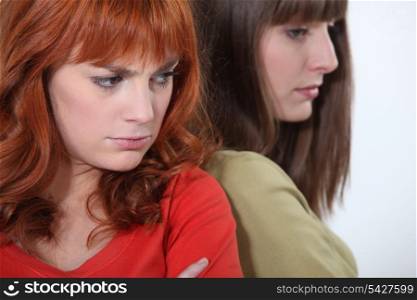 two girlfriends having a quarrel