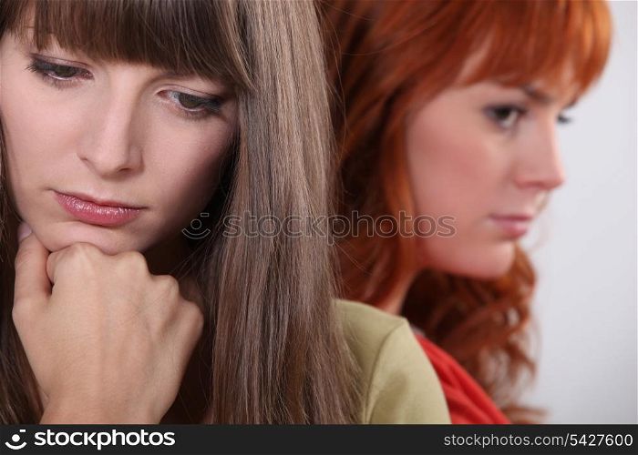 two girlfriends having a quarrel