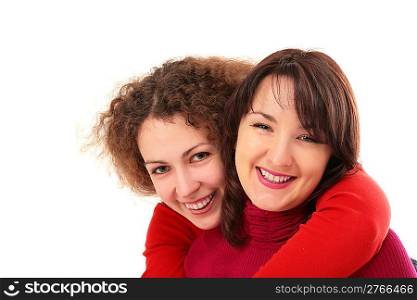 Two girls embraces
