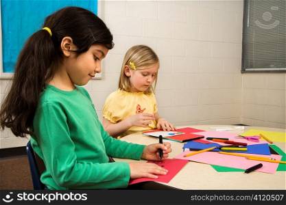 Two Girls in Art Class