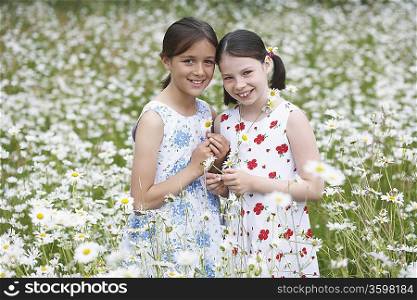 Two Girls in Wildflower Meadow