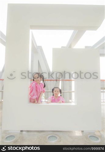 Two girls wearing Thai clothes