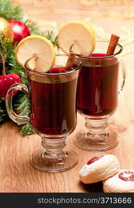 Two glasses of mulled wine