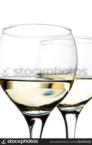 Two glasses of wine isolated over white background