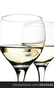 Two glasses of wine isolated over white background