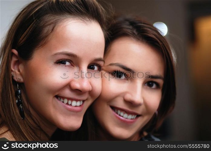 Two gorgeus women smiling