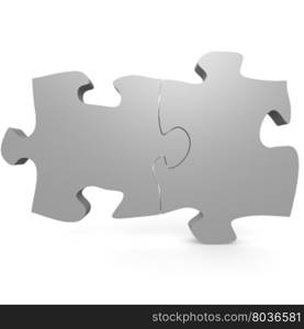 Two gray puzzle image with hi-res rendered artwork that could be used for any graphic design.