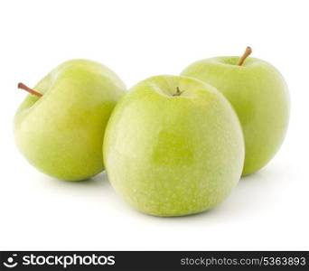 two green apples isolated on white background