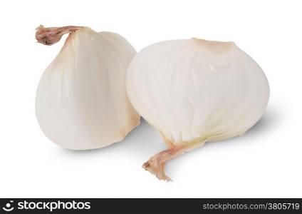 Two Halves Of Onion Isolated On White Backround