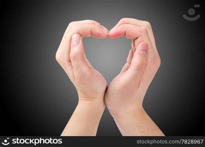 Two hands form a heart shape with their fingers