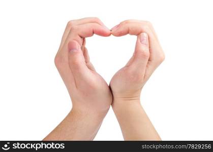 Two hands form a heart shape with their fingers