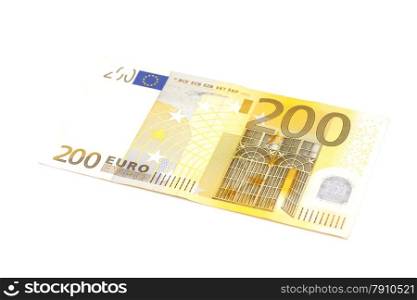 Two hundred euro banknote isolated on a white background