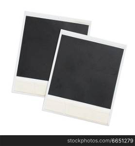 two instant photo isolated on white background